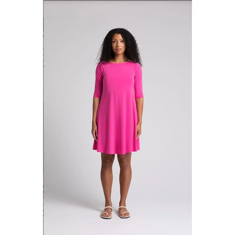 Sympli Nu Trapeze Dress with Elbow Sleeves