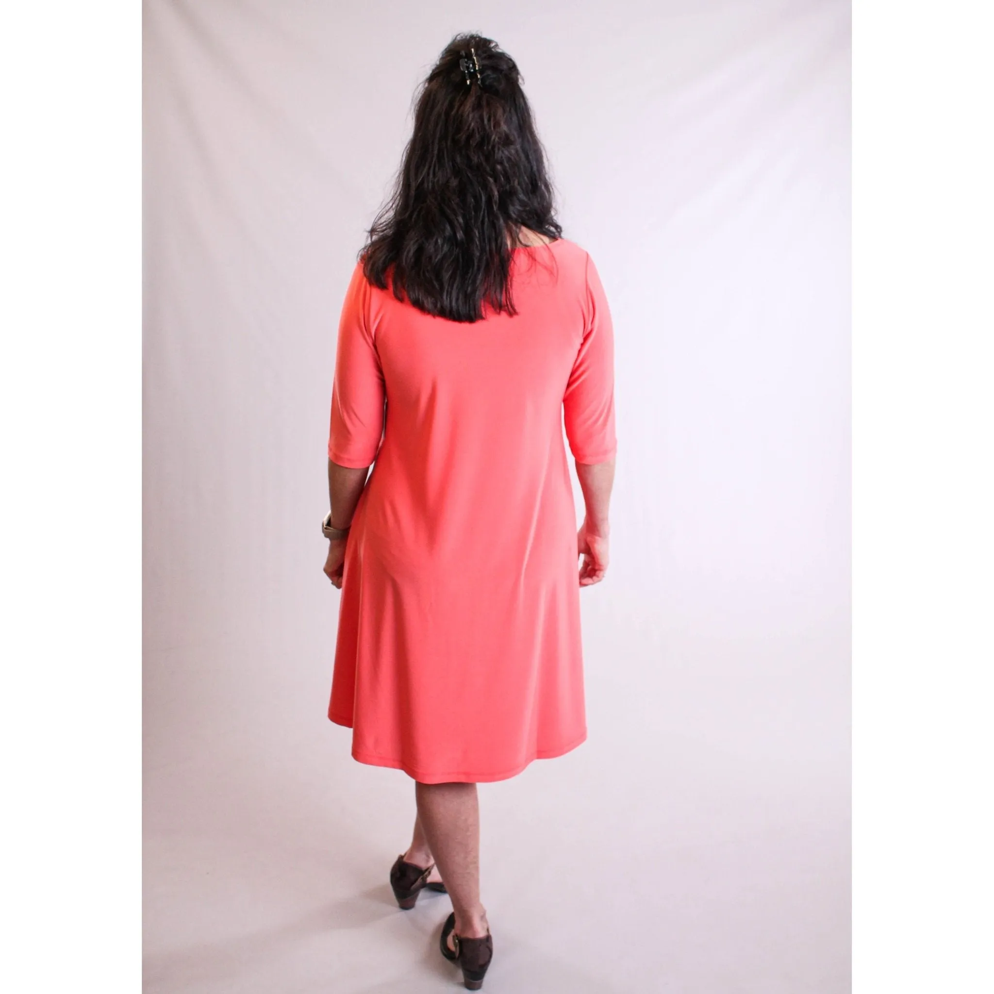 Sympli Nu Trapeze Dress with Elbow Sleeves