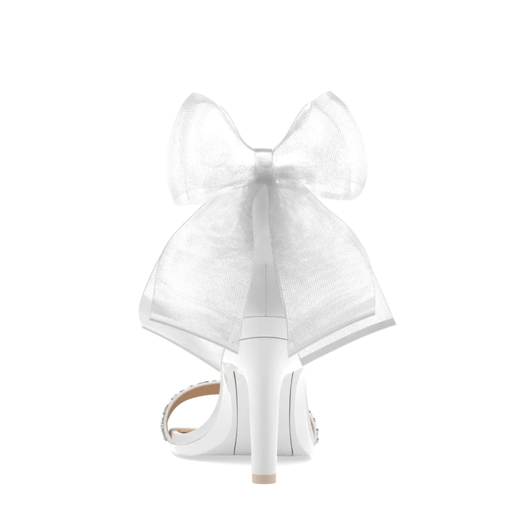 The Pashionista - White Crystal Bow   Stiletto Heel Kit 4 White