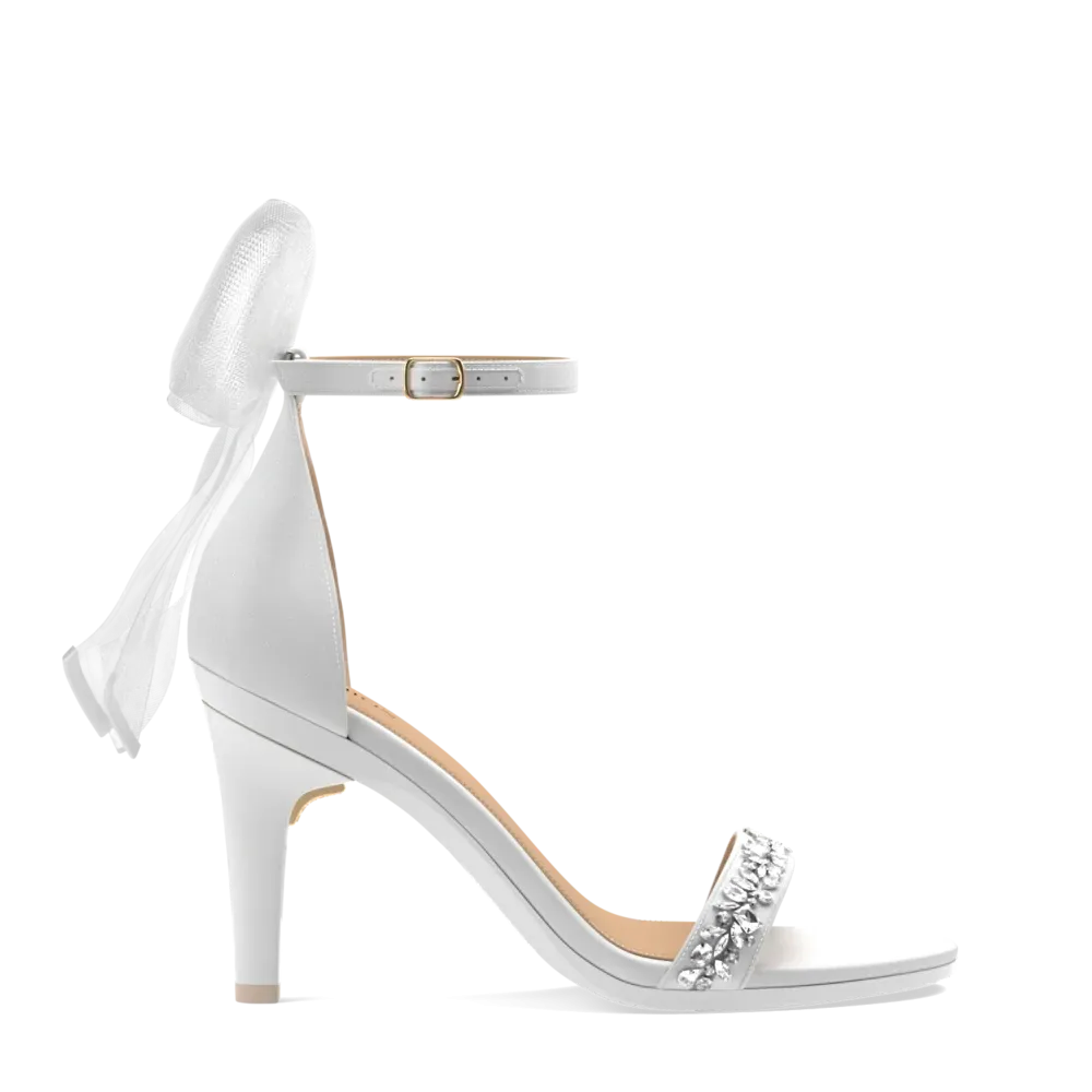 The Pashionista - White Crystal Bow   Stiletto Heel Kit 4 White