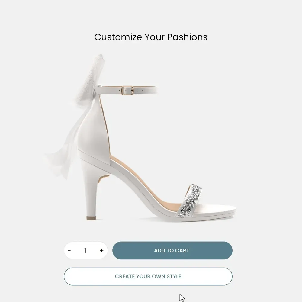 The Pashionista - White Crystal Bow   Stiletto Heel Kit 4 White