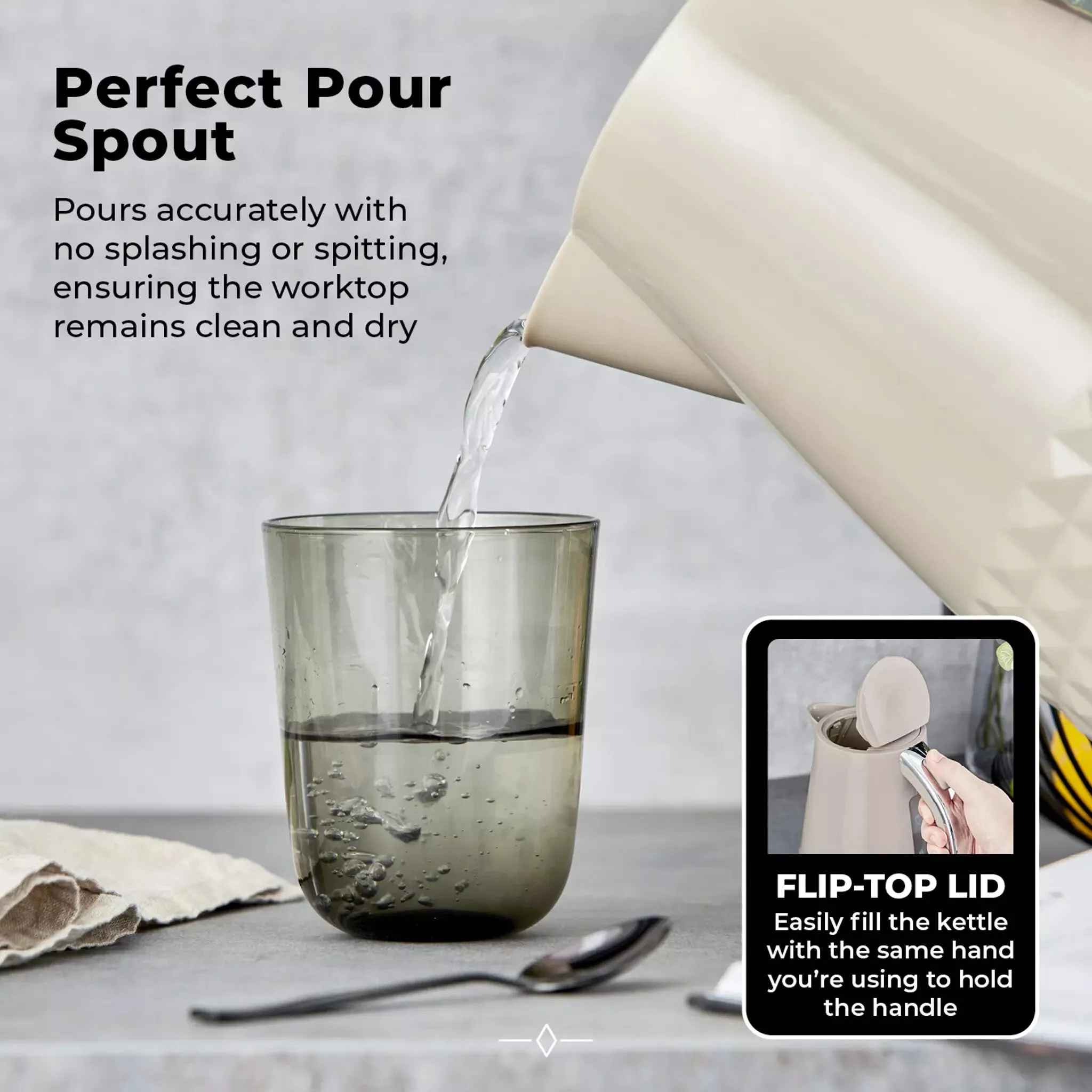 Tower Solitaire 1.5L 3KW Kettle - Latte