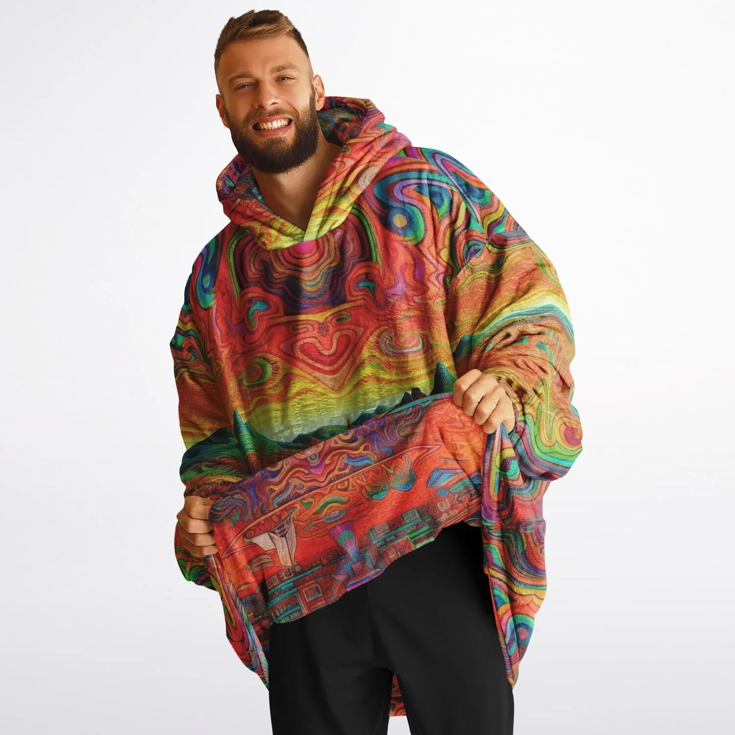 TRIPPY TIMES Reversible Snug Hoodie - LACHLAN WARDLAW X ACIDMATH AI