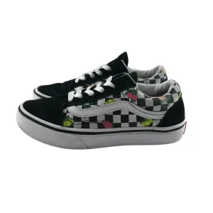 Vans Trainers Shoe Size 2 Black and White Checked With Fruit Graphics