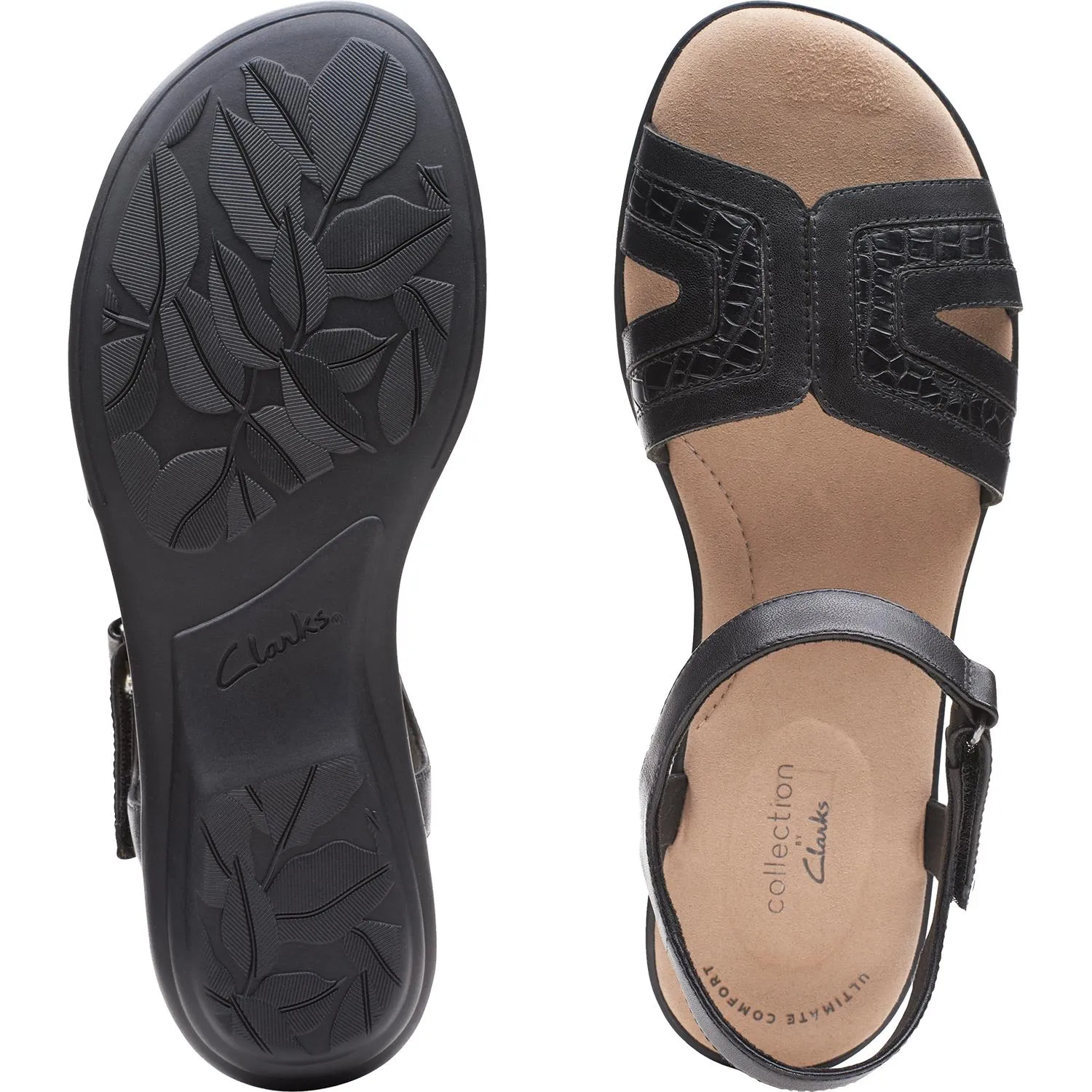 Women's Clarks Ada Mist Black Combi Leather