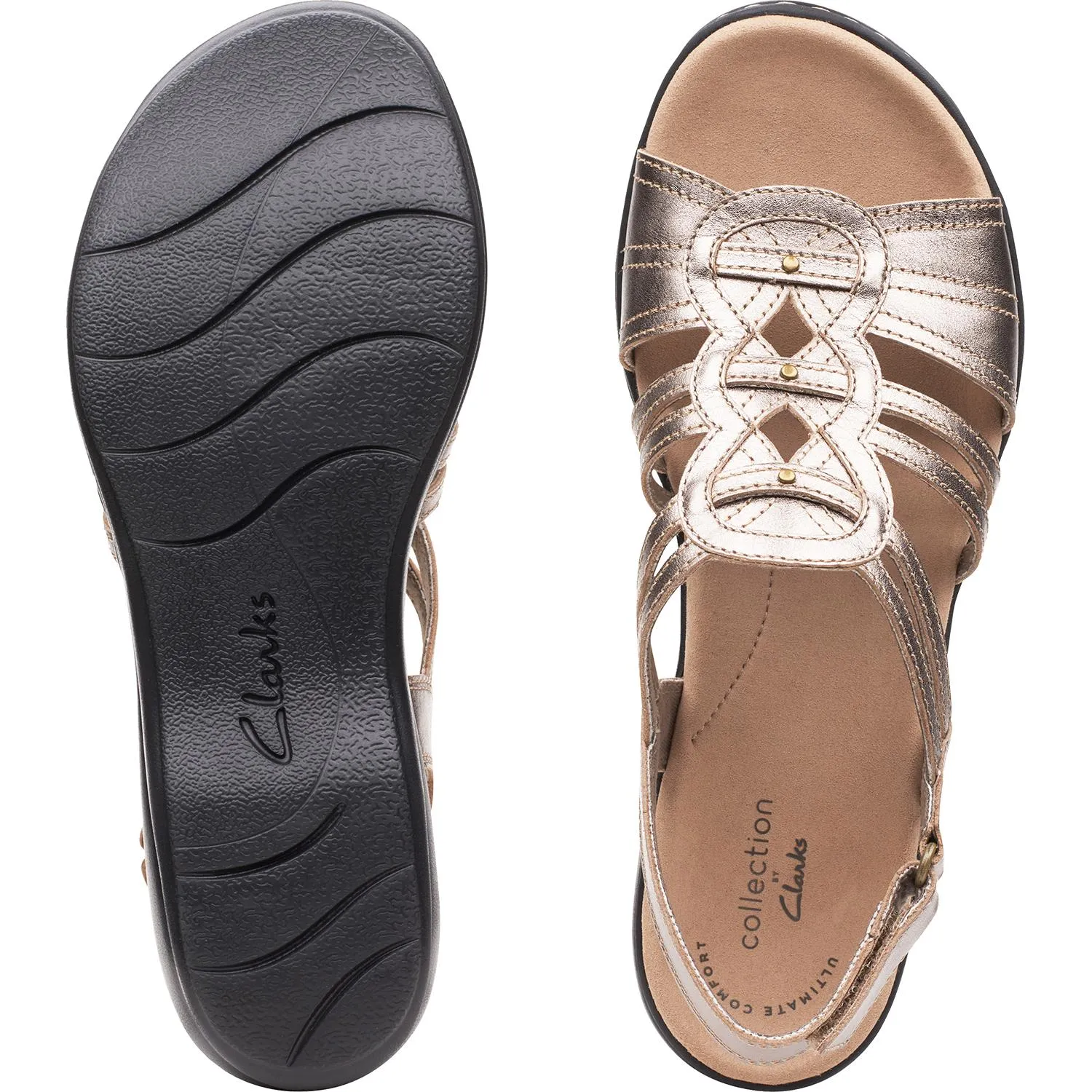 Women's Clarks Leisa Janna Pewter Leather