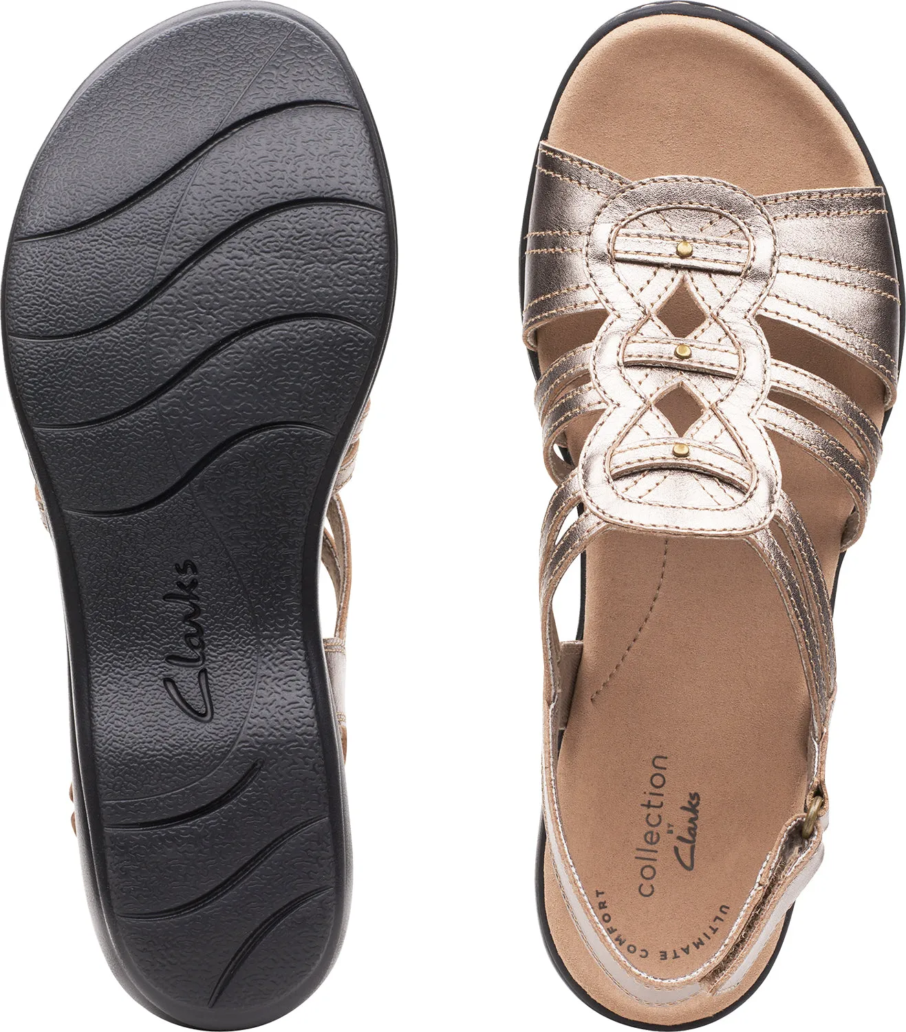 Women's Clarks Leisa Janna Pewter Leather
