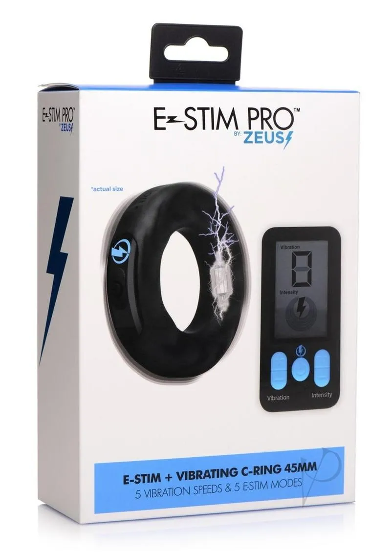 Zeus Vibe Estim Cockring W/remote 45mm
